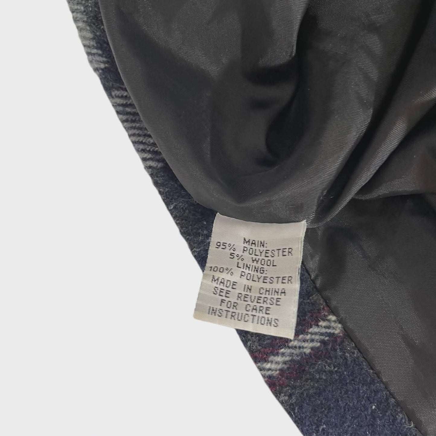 WILD CHILD NAVY BLUE PLAID DUFFLE COAT (L)