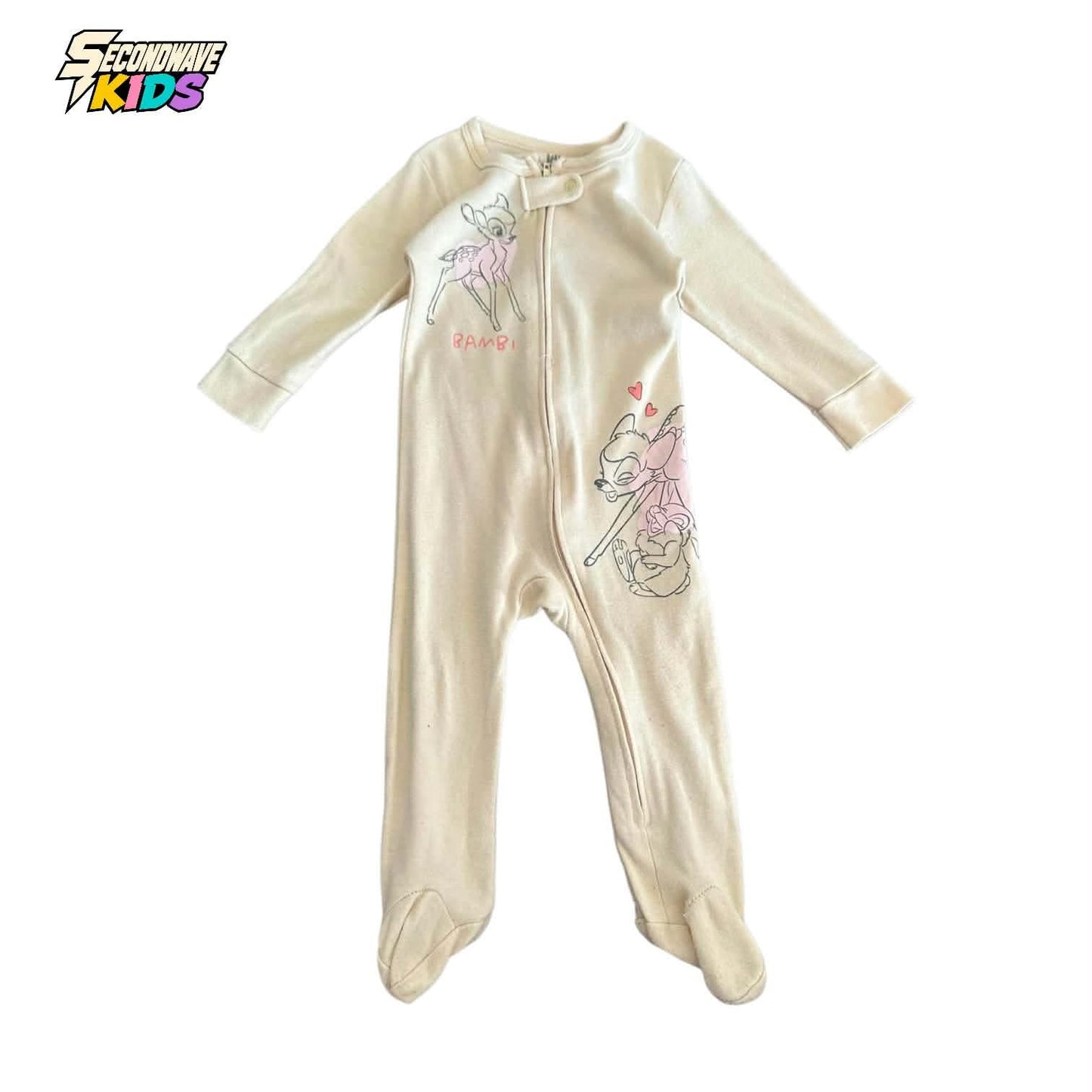 DISNEY BAMBI CREAM BABY GROW (6-12 MONTHS)