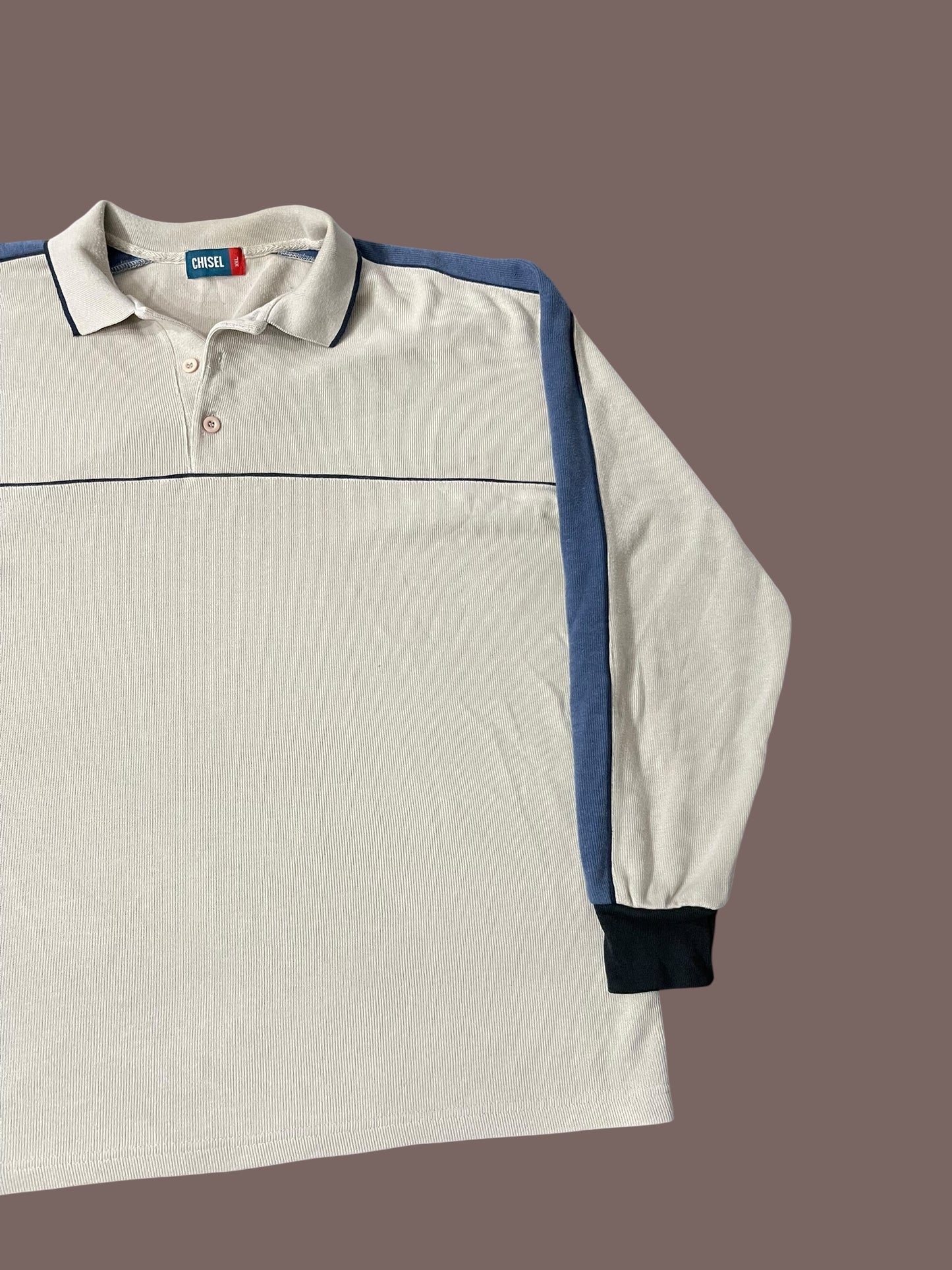 VINTAGE CREAM CHISEL LONG SLEEVE POLO (L/XL)