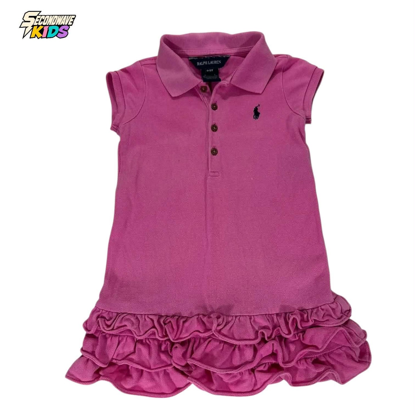 RALPH LAUREN PINK BABY POLO DRESS (2T)