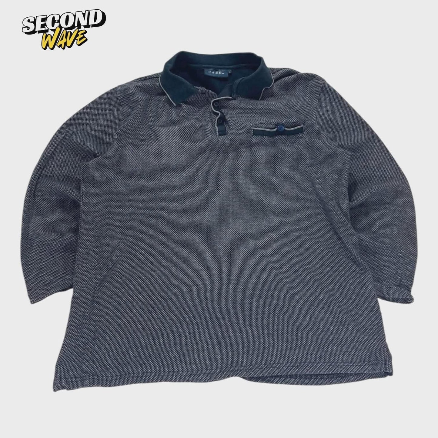 VINTAGE CHISEL POLO SHIRT WITH EMBROIDERED LOGO (M-L)