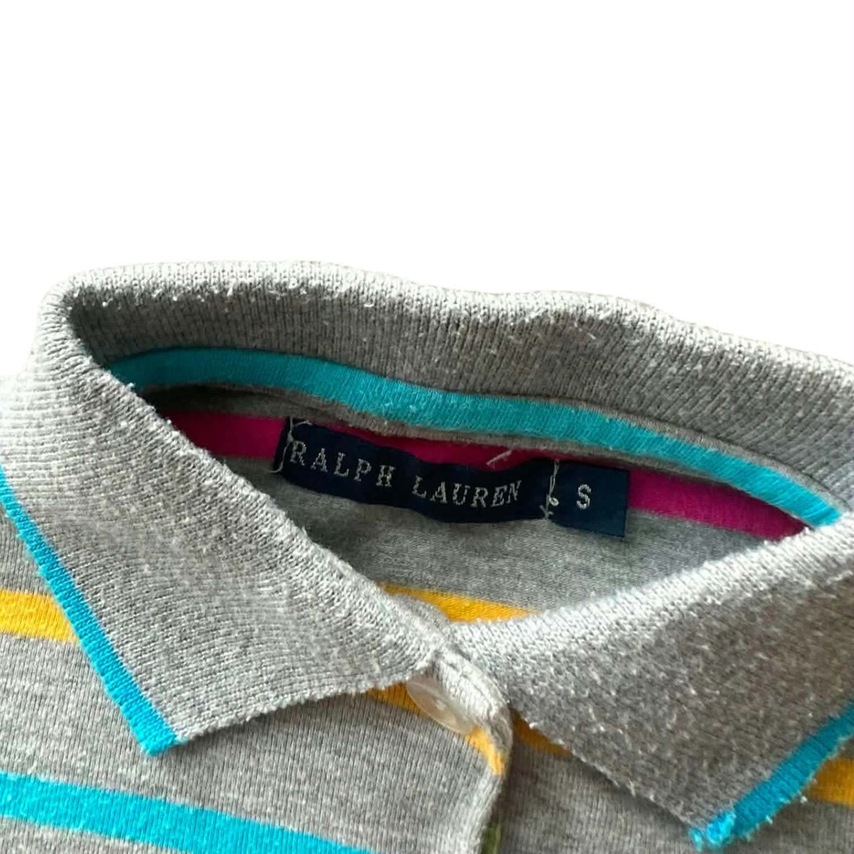 BOOTLEG RL MULTICOLOURED STRIPED BABY POLO DRESS (S)
