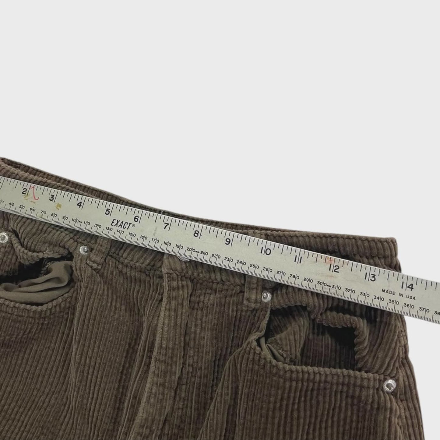GLASSONS BROWN CORDUROY WIDE LEG TROUSERS (UK10)