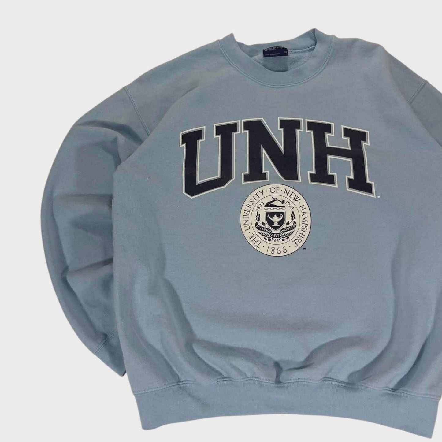 VINTAGE UNH BLUE CREWNECK HOODIE (M)