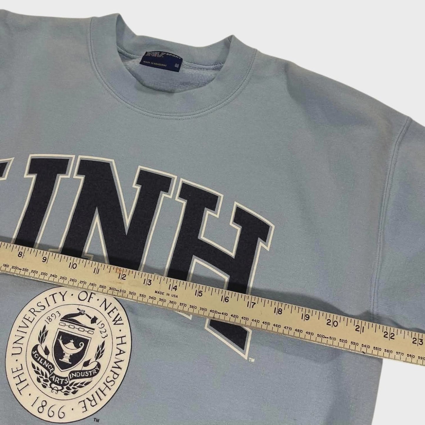 VINTAGE UNH BLUE CREWNECK HOODIE (M)