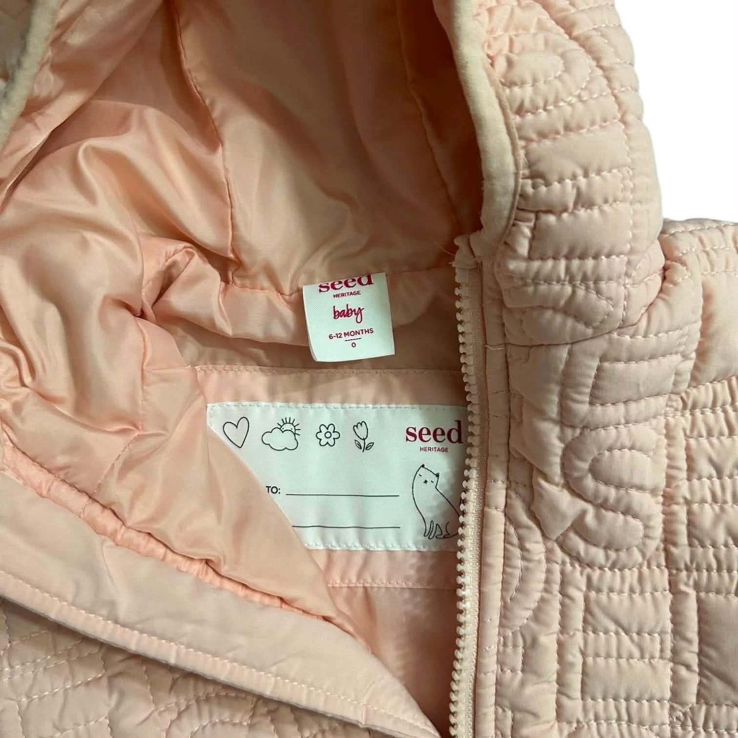 SEED PINK QUILTED BABY JACKET (BNWOT) (6-12 MONTHS)