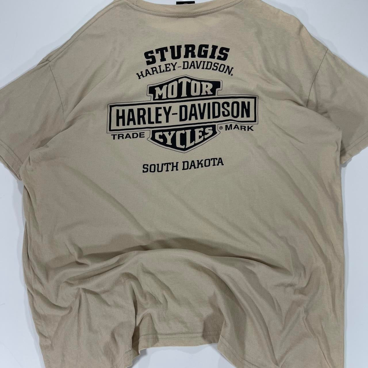 VINTAGE HARLEY DAVIDSON TAN GRAPHIC TEE (XL)