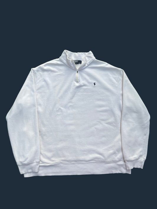 VINTAGE WHITE RALPH LAUREN QUARTERZIP (XXL)
