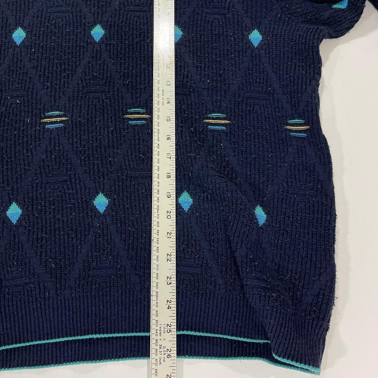 VINTAGE 90s MARKS & SPENCER NAVY BLUE SWEATER (M-L)