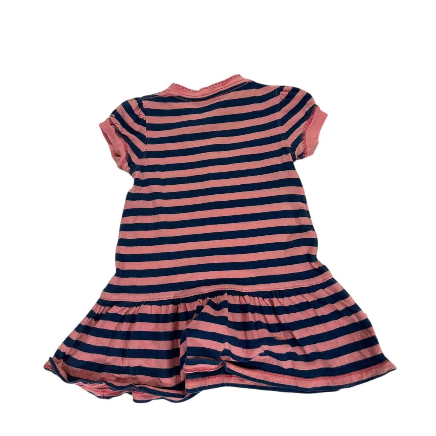 RALPH LAUREN PINK & NAVY STRIPED BABY GIRL DRESS (12 MONTHS)