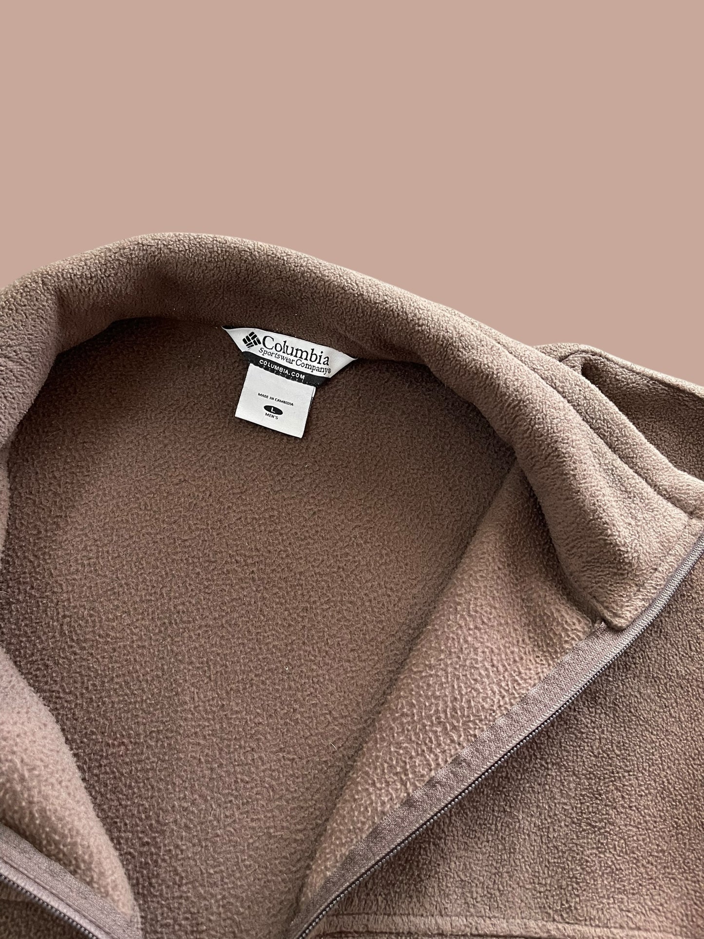 VINTAGE BROWN COLUMBIA FLEECE JACKET (L)