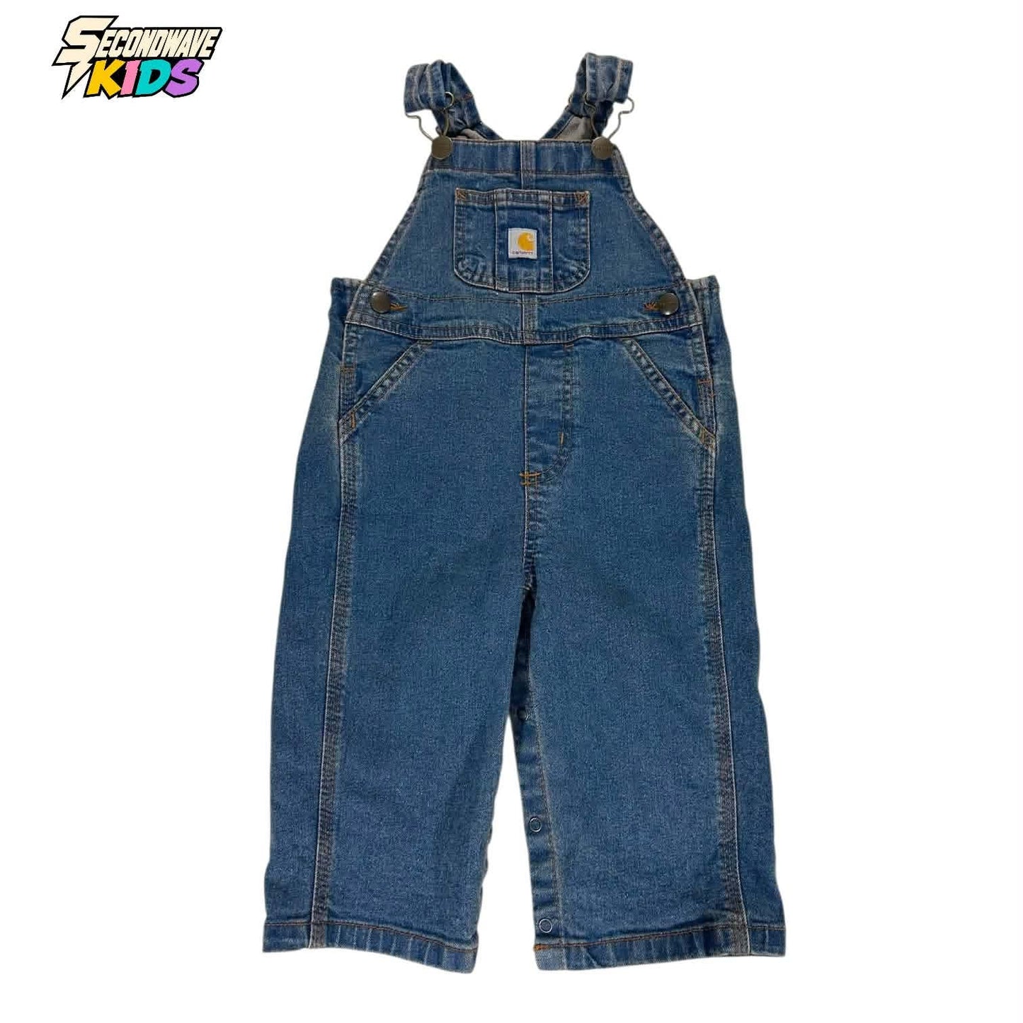 CARHARTT BLUE DENIM OVERALLS WITH ADJUSTABLE STRAPS (12 MONTHS)