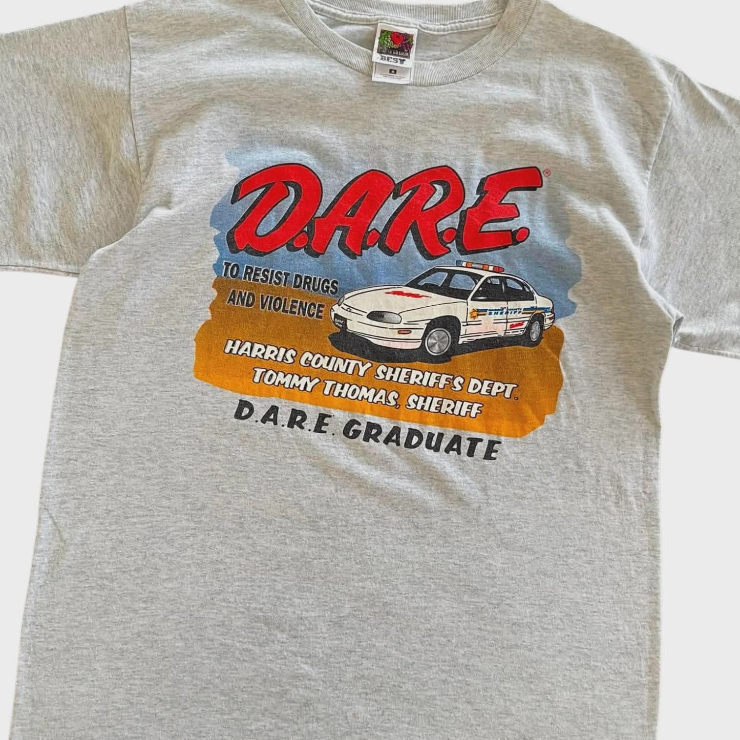 90S DARE TO RESIST DEUGS AND VIOLENCE GREY T-SHIRT (M)
