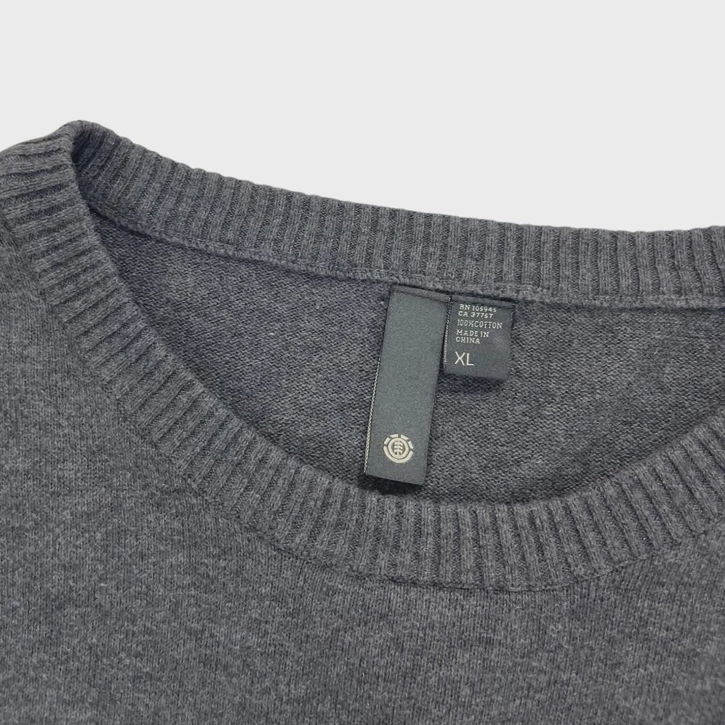 VINTAGE ELEMENT GREY STRIPED SWEATER (XL)