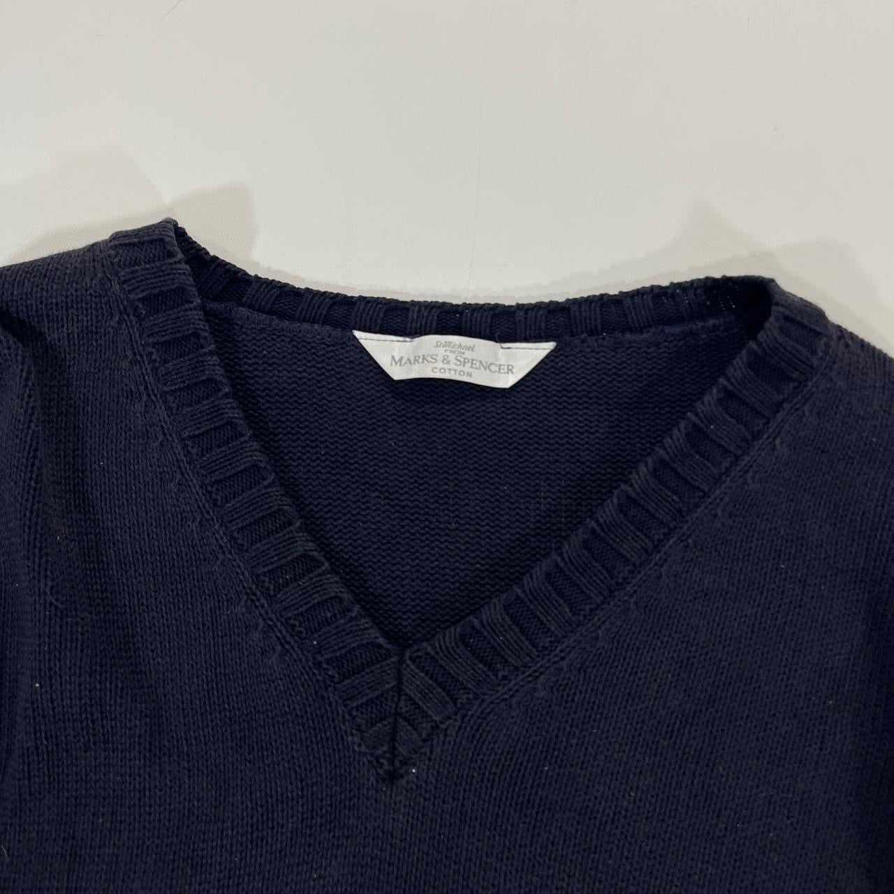 VINTAGE NAVY MARKS & SPENCER COTTON JUMPER (L)