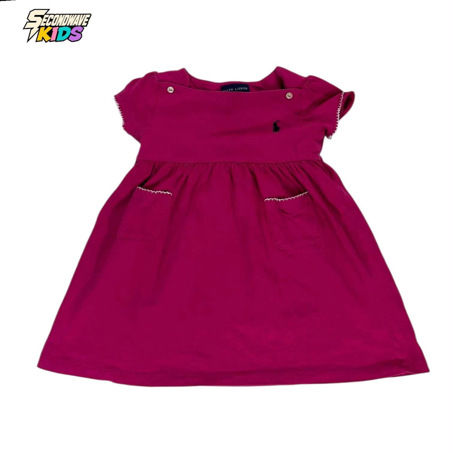 RALPH LAUREN PINK BABY DRESS WITH POCKETS (18 MONTHS)