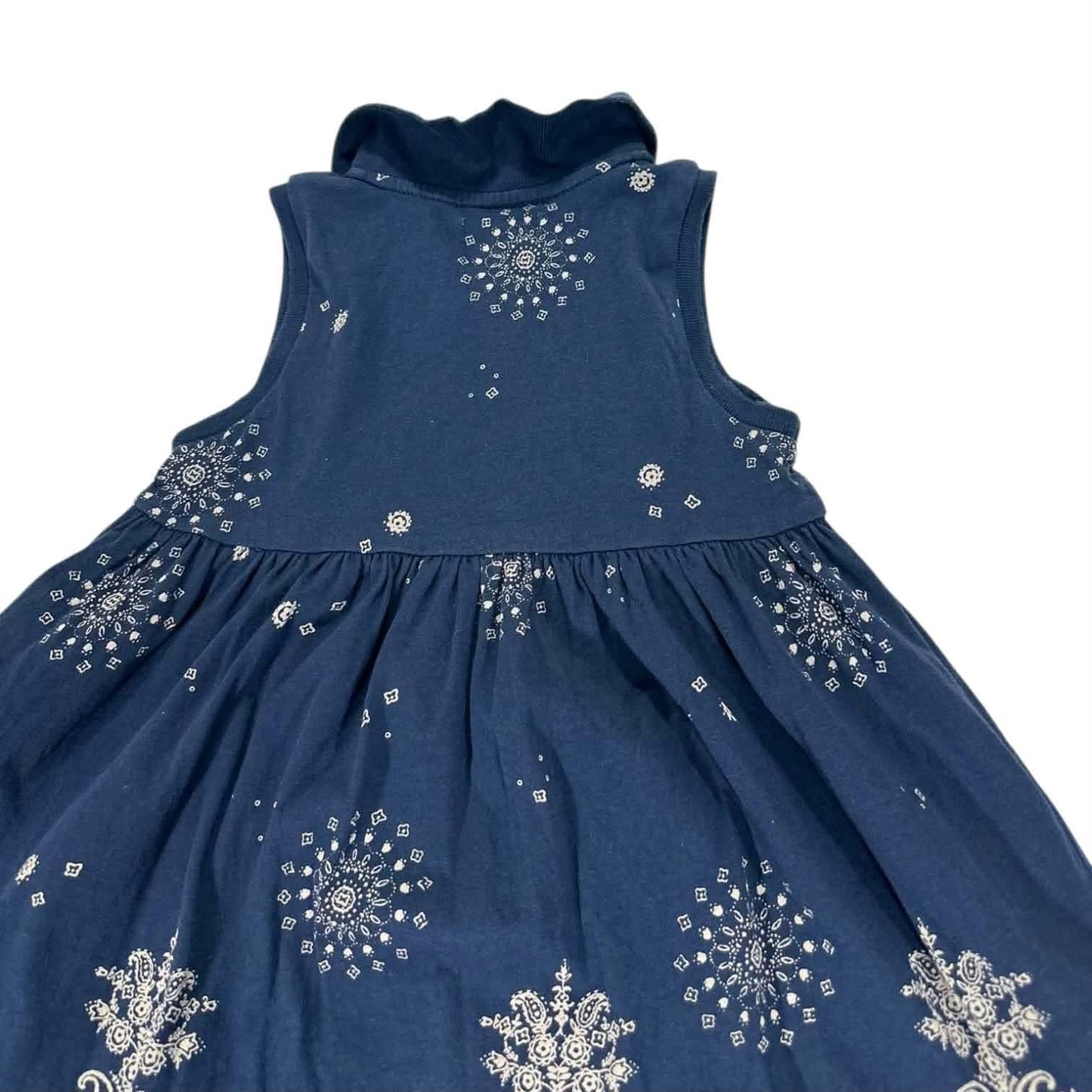 RALPH LAUREN NAVY BABYDOLL DRESS WITH WHITE BANDANA PRINT (24 MONTHS)