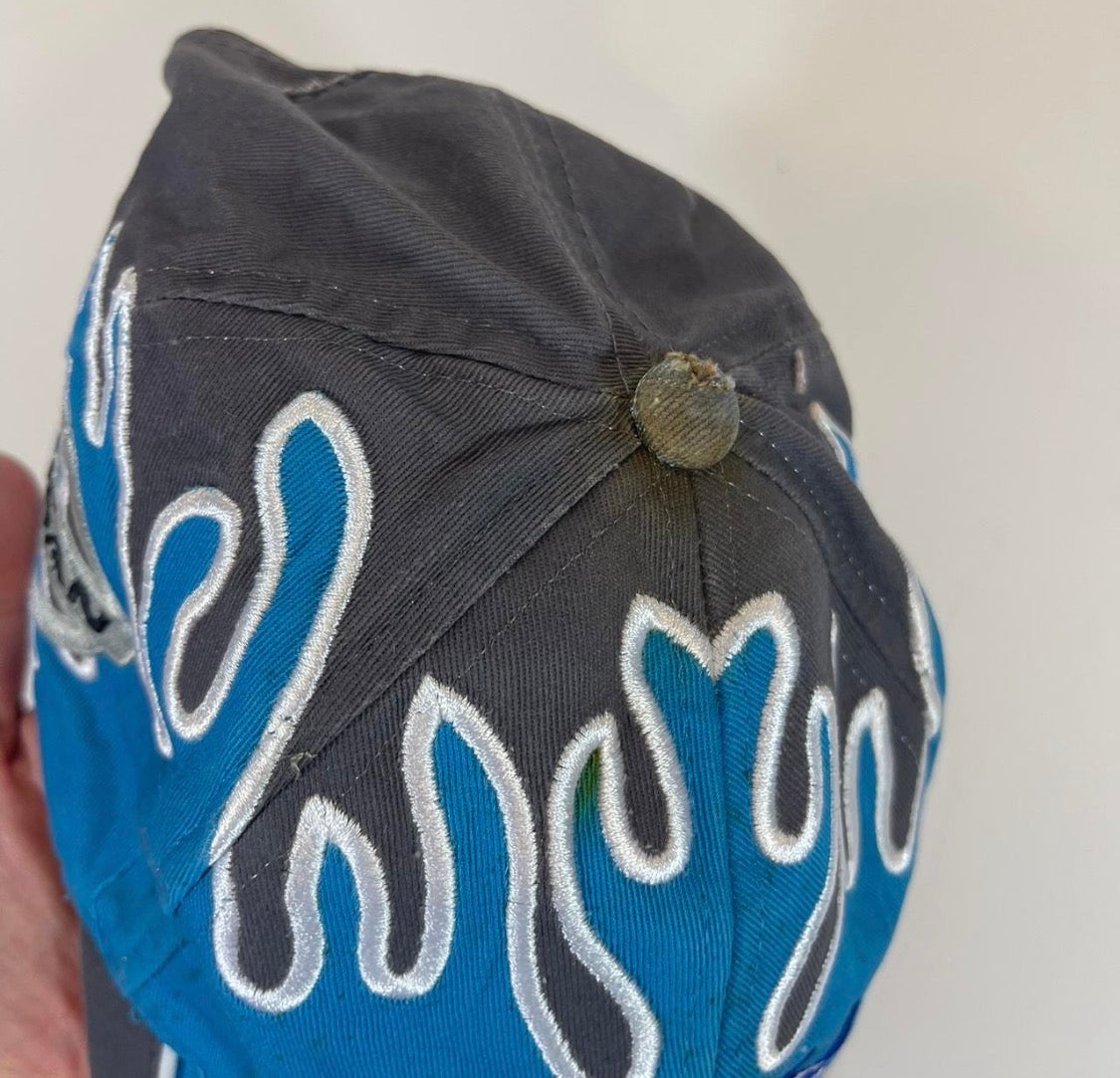VINTAGE IFISH BLUE & BLACK FLAME BASEBALL CAP