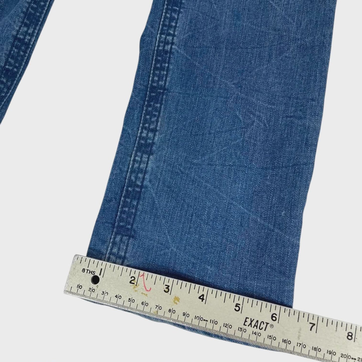 Y2K NEW LONDON LOW RISE BLUE JEANS WITH STUDDED CROSS DESIGN (32)