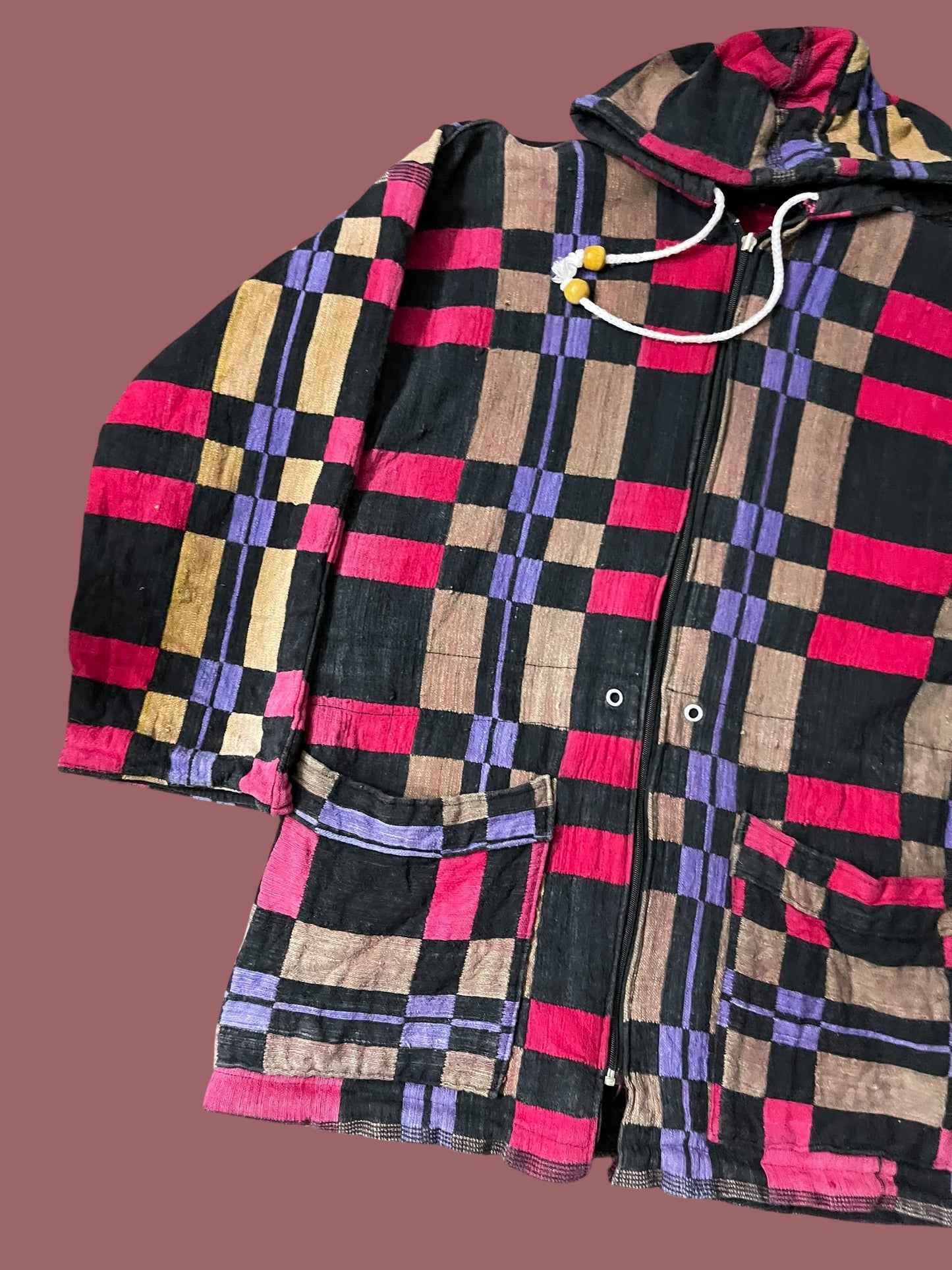 VINTAGE 90s 2 IN 1 MULTI COLOUR JACKET (M/L)