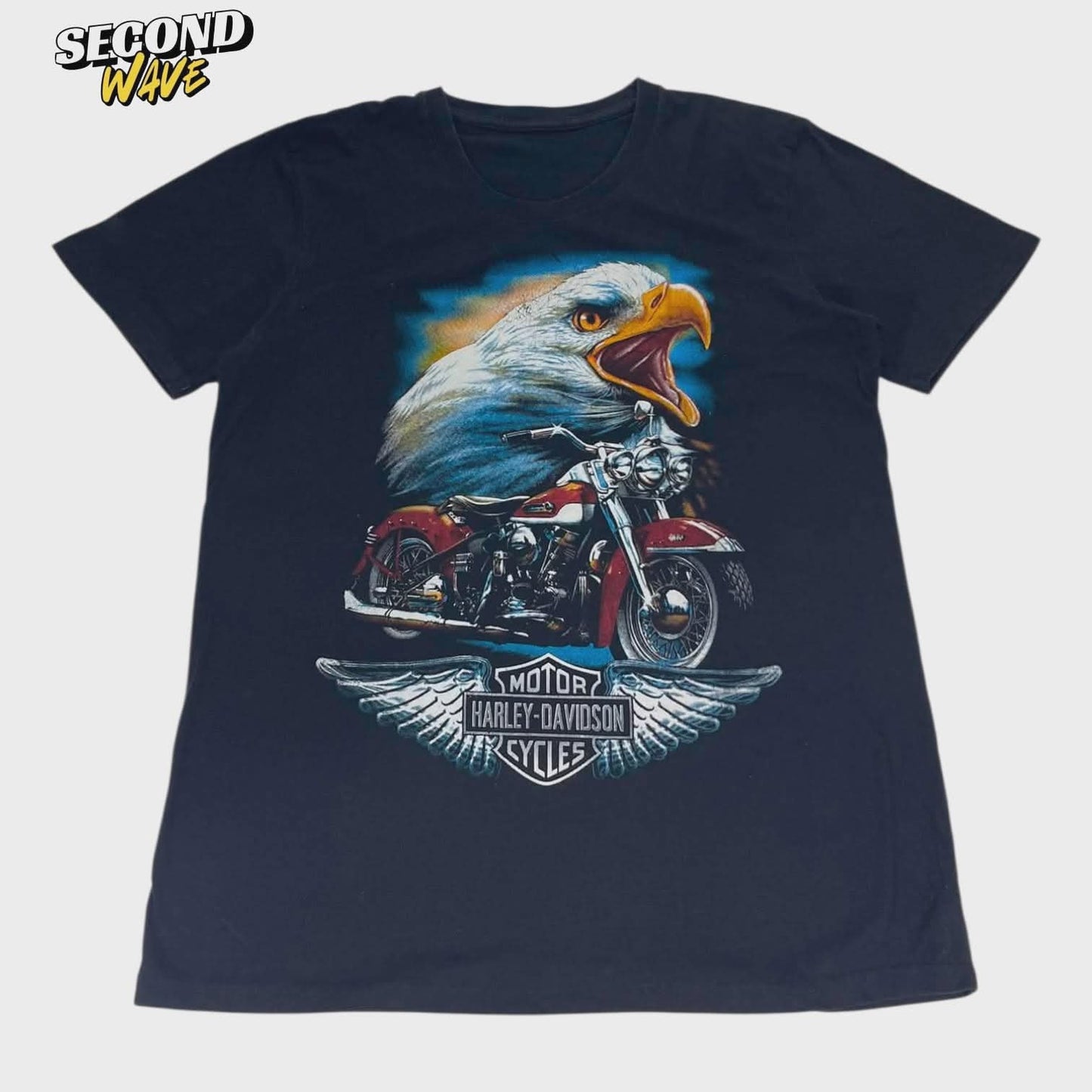 HARLEY DAVIDSON BLACK EAGLE BIKER T-SHIRT (M)