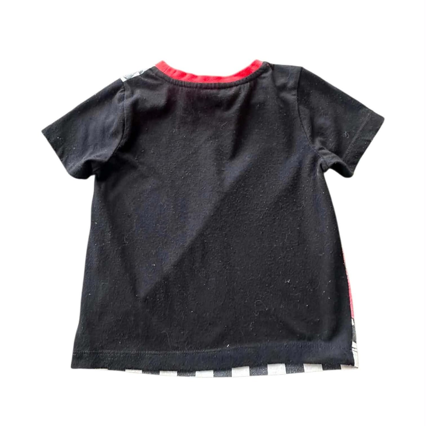 DISNEY CARS LIGHTNING MCQUEEN BLACK & RED T-SHIRT (2YRS)