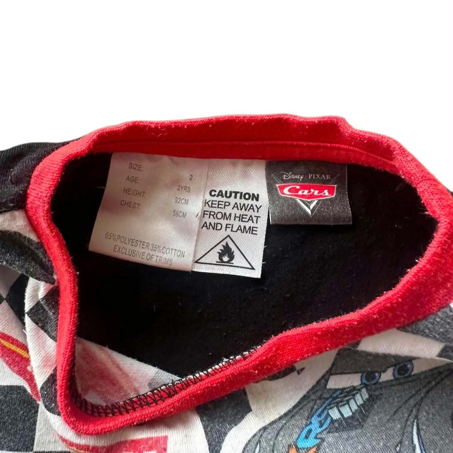 DISNEY CARS LIGHTNING MCQUEEN BLACK & RED T-SHIRT (2YRS)