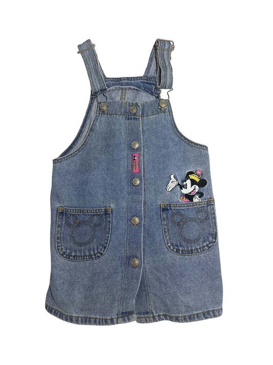 Vintage Minnie Mouse Denim Pinafore (4T)