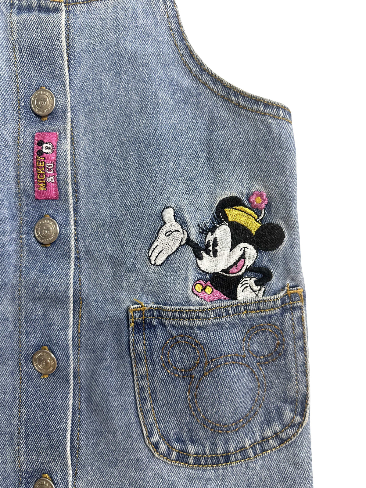 Vintage Minnie Mouse Denim Pinafore (4T)