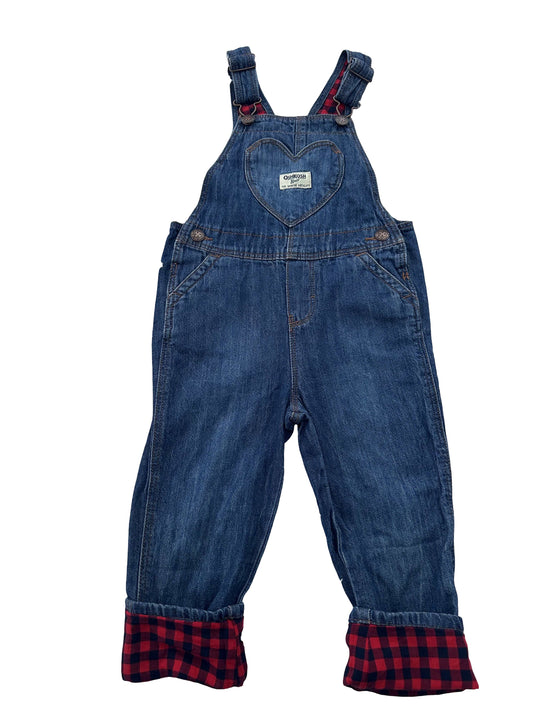 Oshkosh with heart bib overalls (3T)