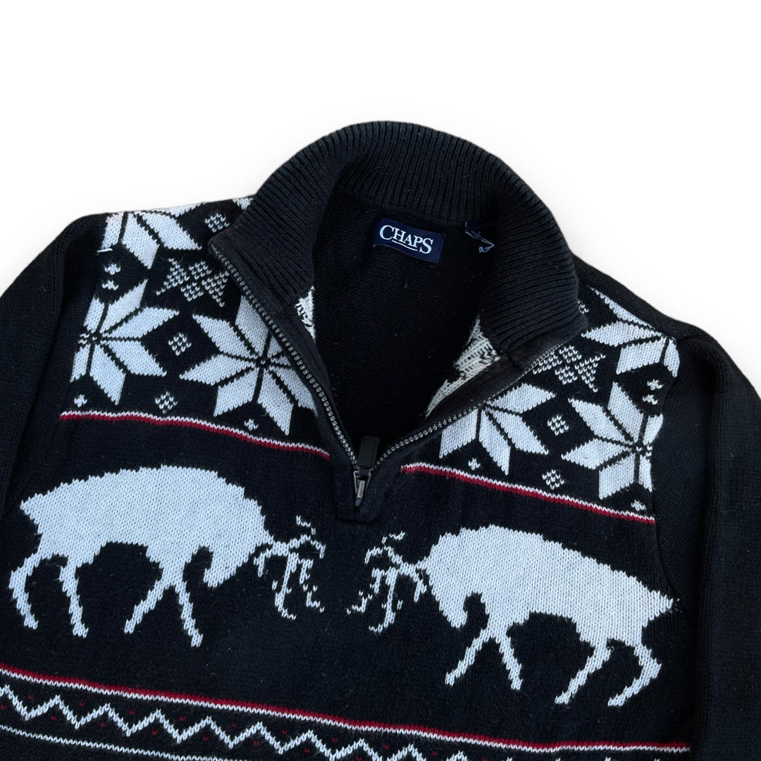 VINTAGE CHAPS RALPH LAUREN QUARTERZIP KNIT (L)