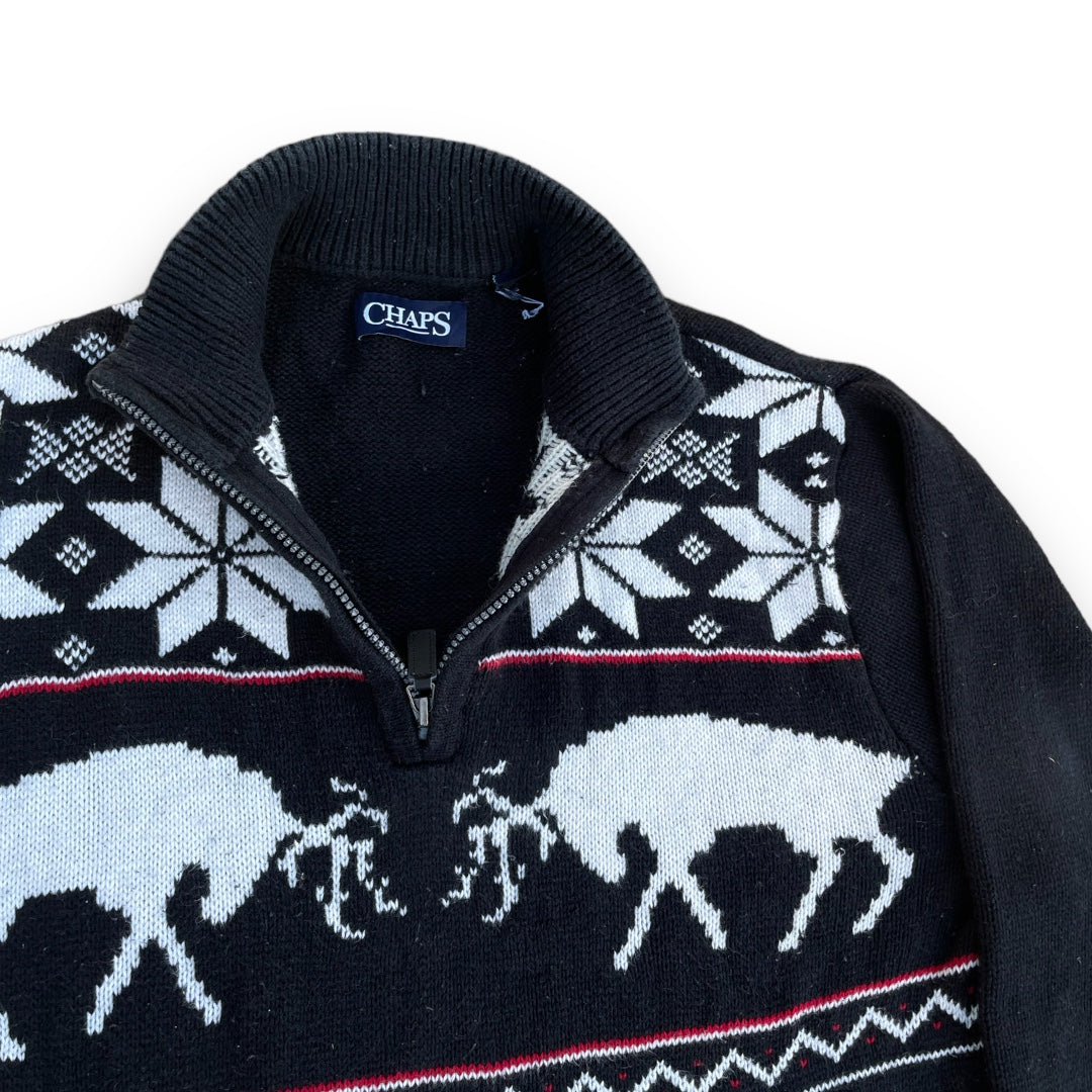 VINTAGE CHAPS RALPH LAUREN QUARTERZIP KNIT (L)