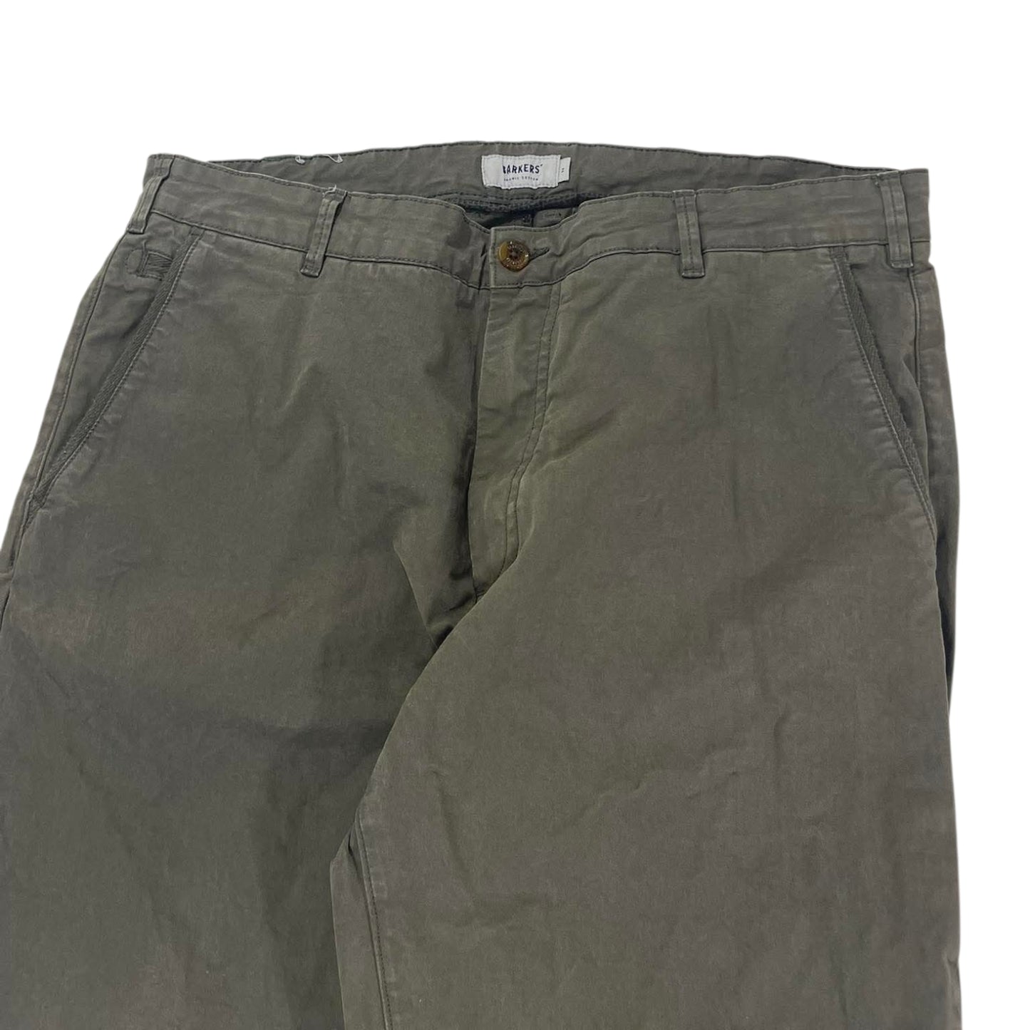 BARKERS OLIVE GREEN BAGGY CHINO PANTS (38)