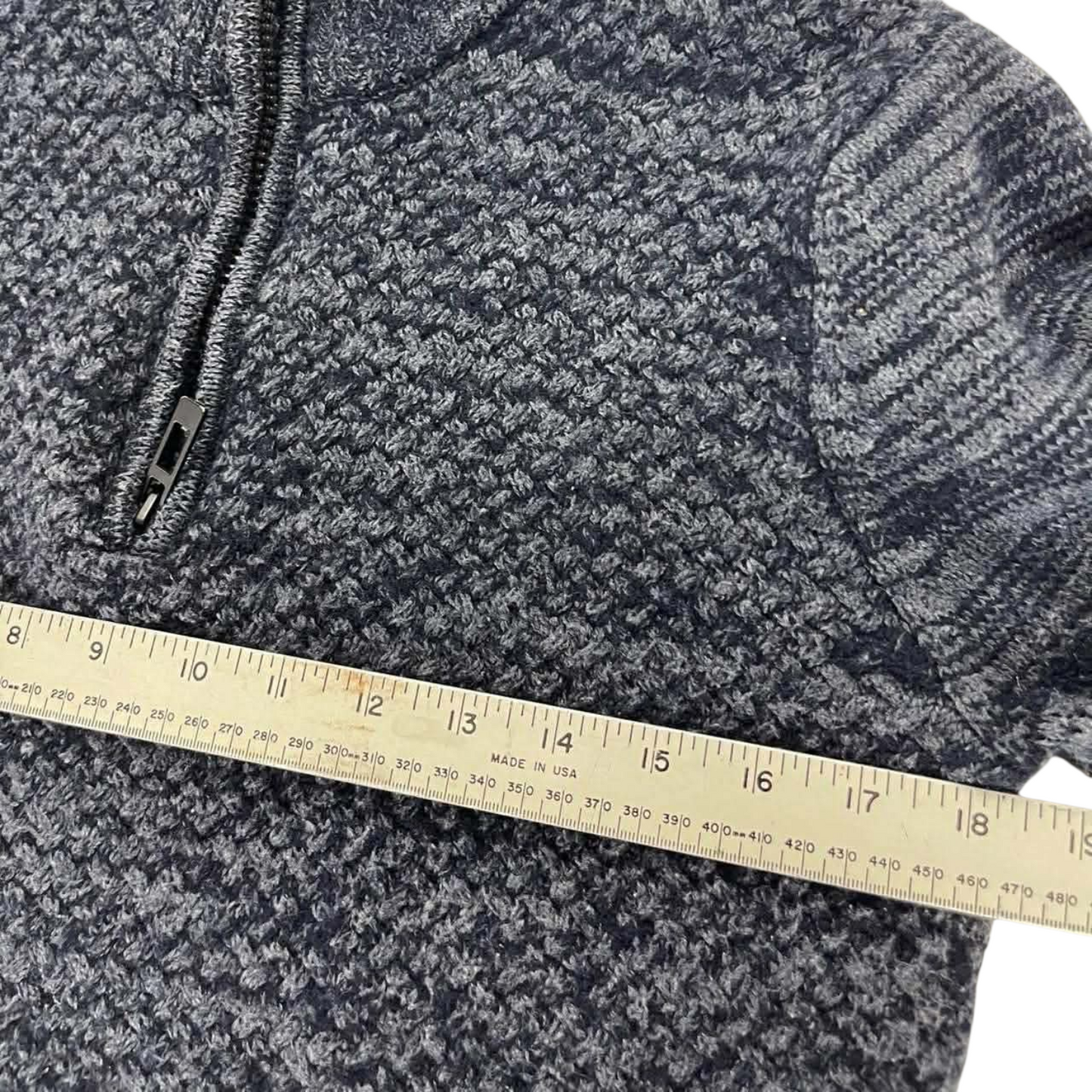 BERLIN NAVY BLUE QUARTER ZIP SWEATER (M)