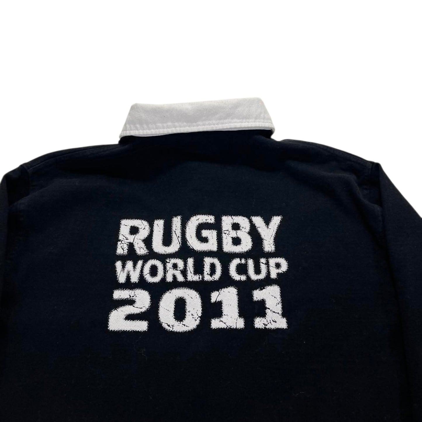 2011 NEW ZEALAND RUGBY WORLD CUP BLACK LONG SLEEVE POLO SHIRT (L)
