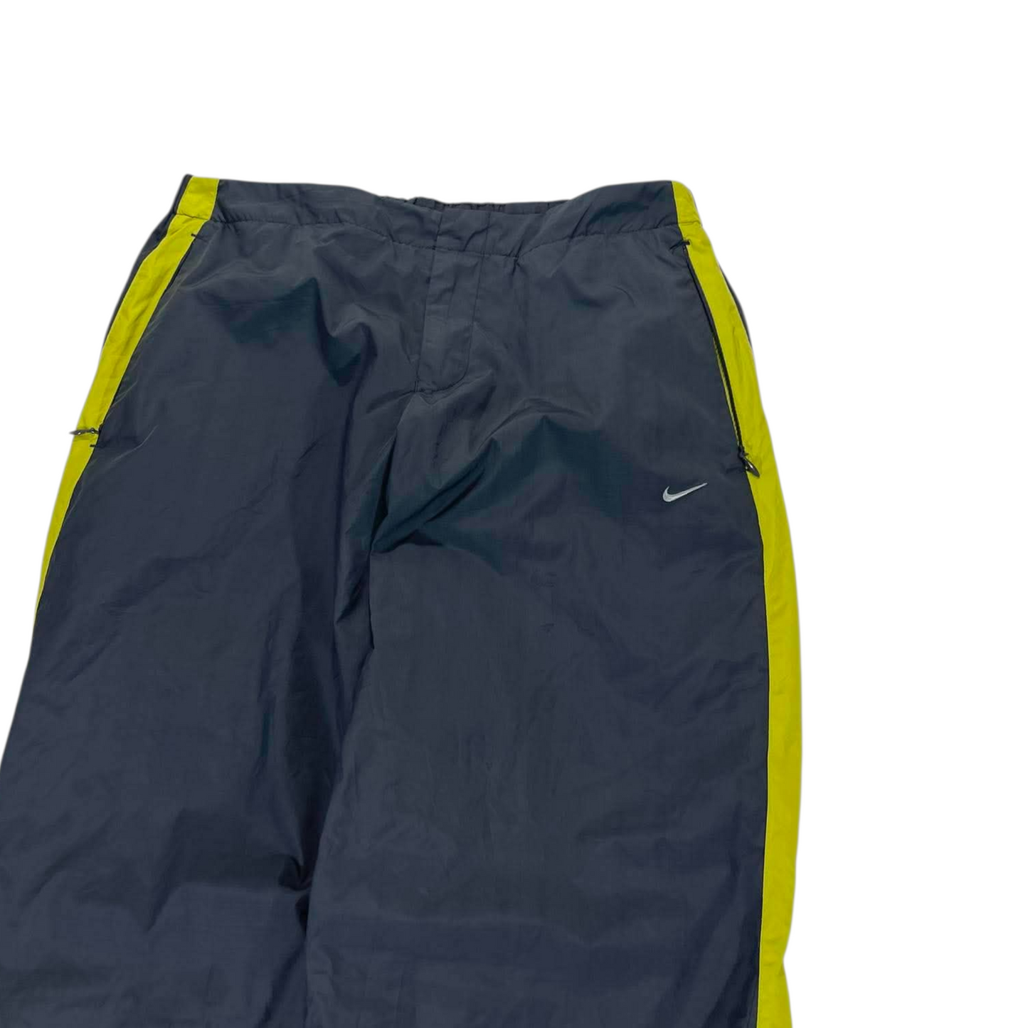 Y2K NIKE GREY/NEON TRACK PANTS (M)³