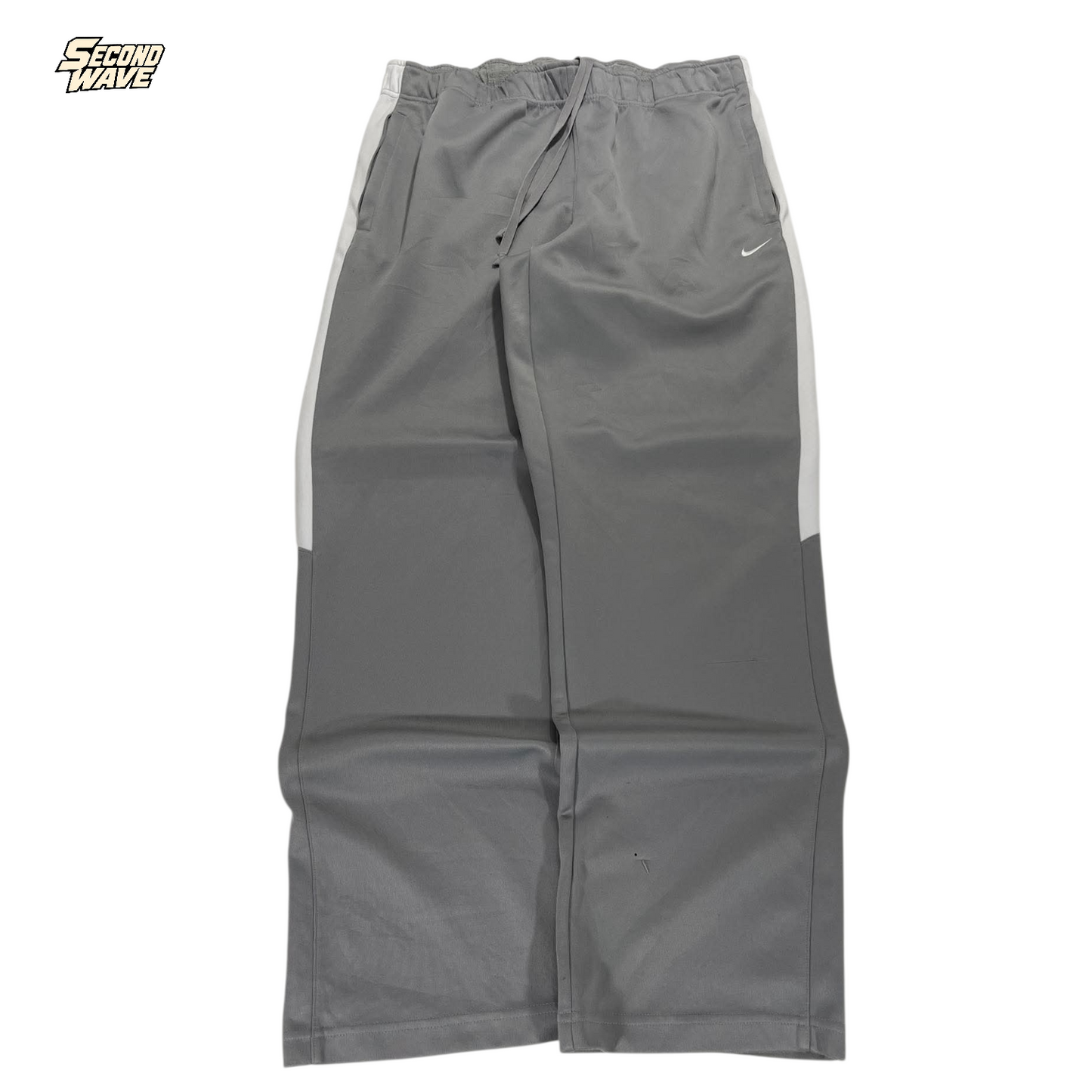 VINTAGE NIKE DEPT. GRAY & WHITE TRACK PANTS (L) ⁴