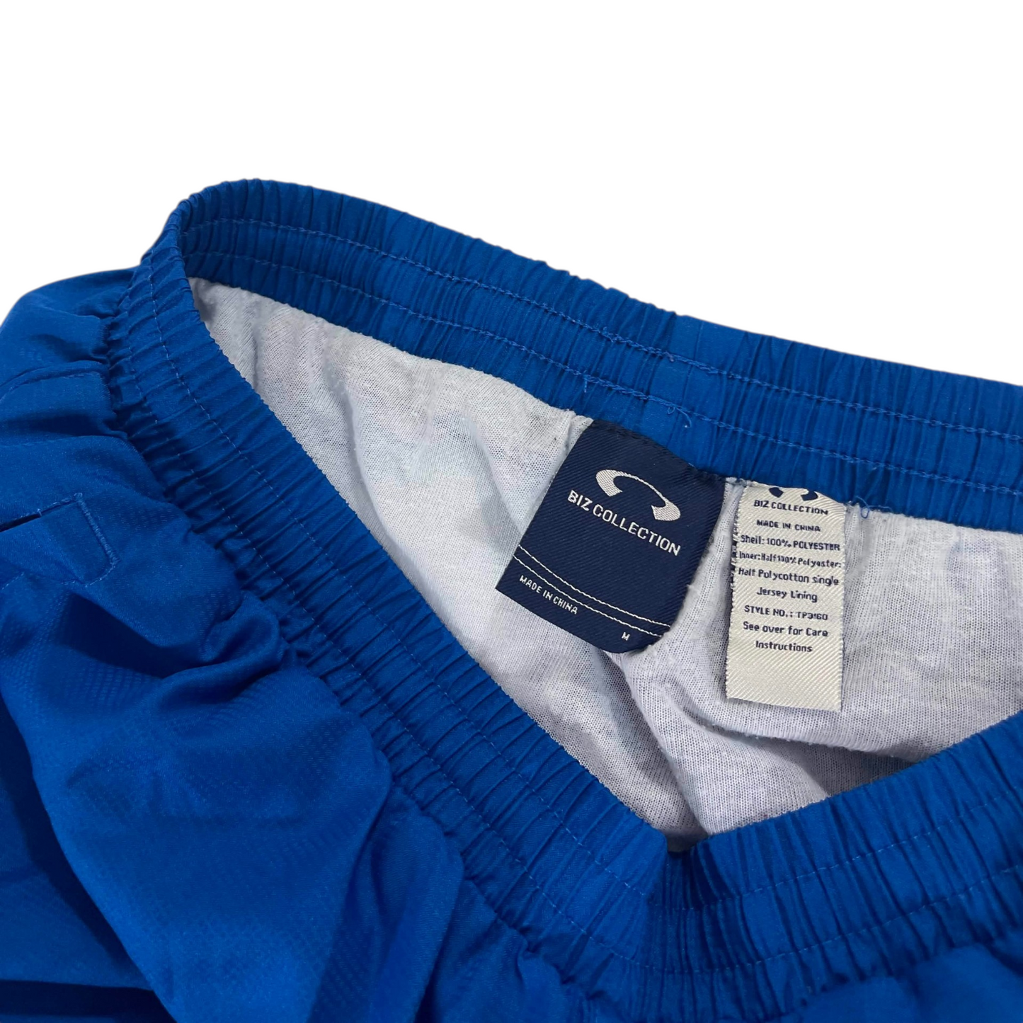 BIZ COLLECTION BLUE POLYESTER TRACK PANTS (M)