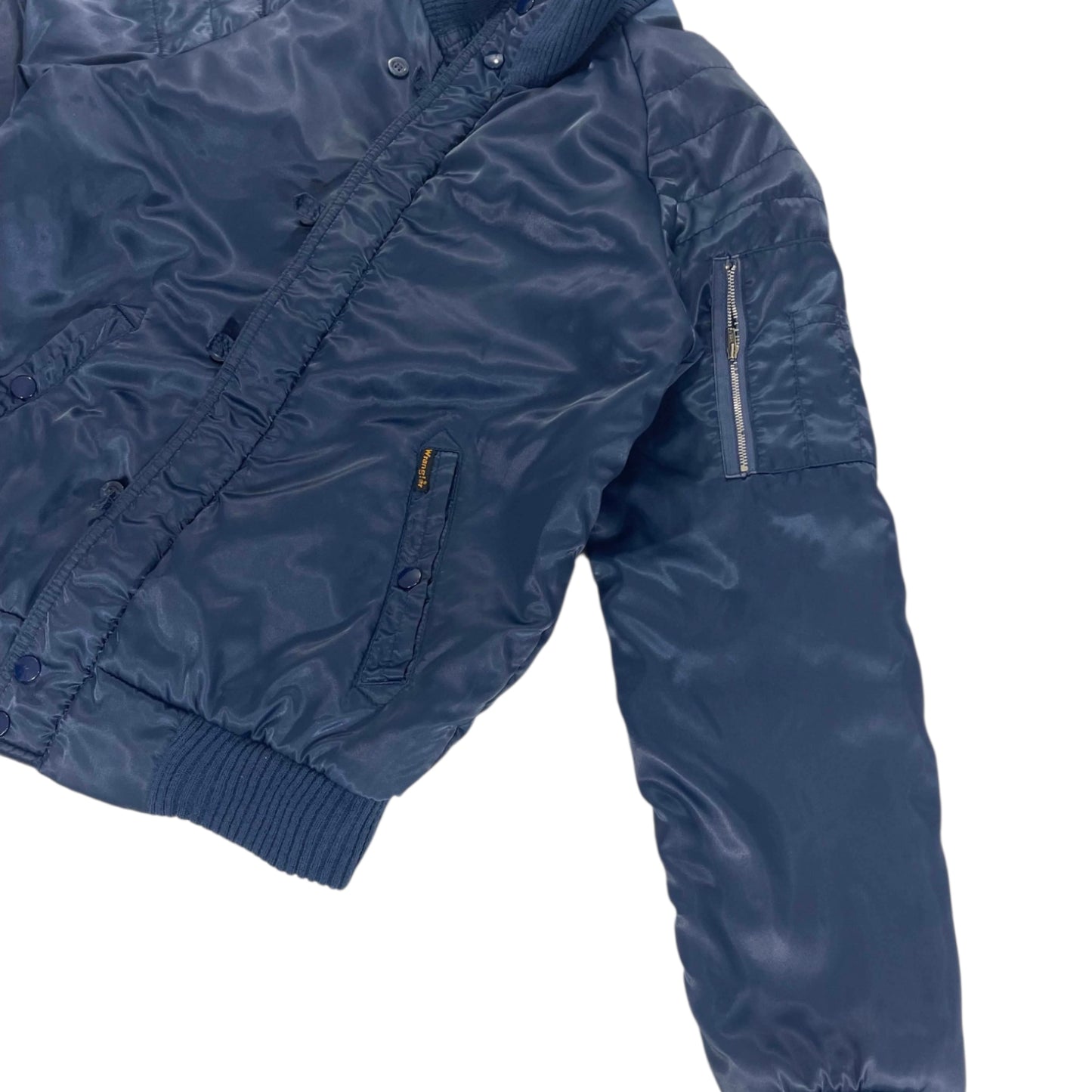VINTAGE WRANGLER NAVY BOMBER JACKET (M)