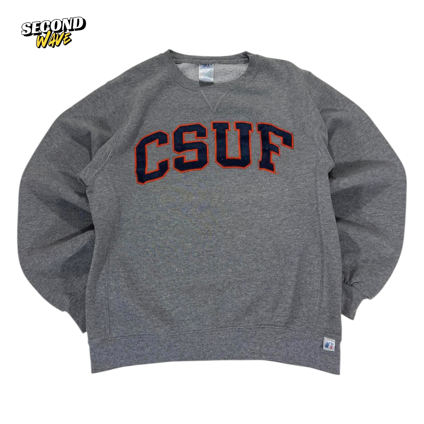 RUSSELL ATHLETIC GREY CSUF CREWNECK SWEATSHIRF (M)