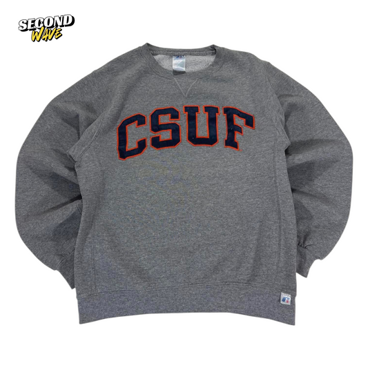 RUSSELL ATHLETIC GREY CSUF CREWNECK SWEATSHIRF (M)