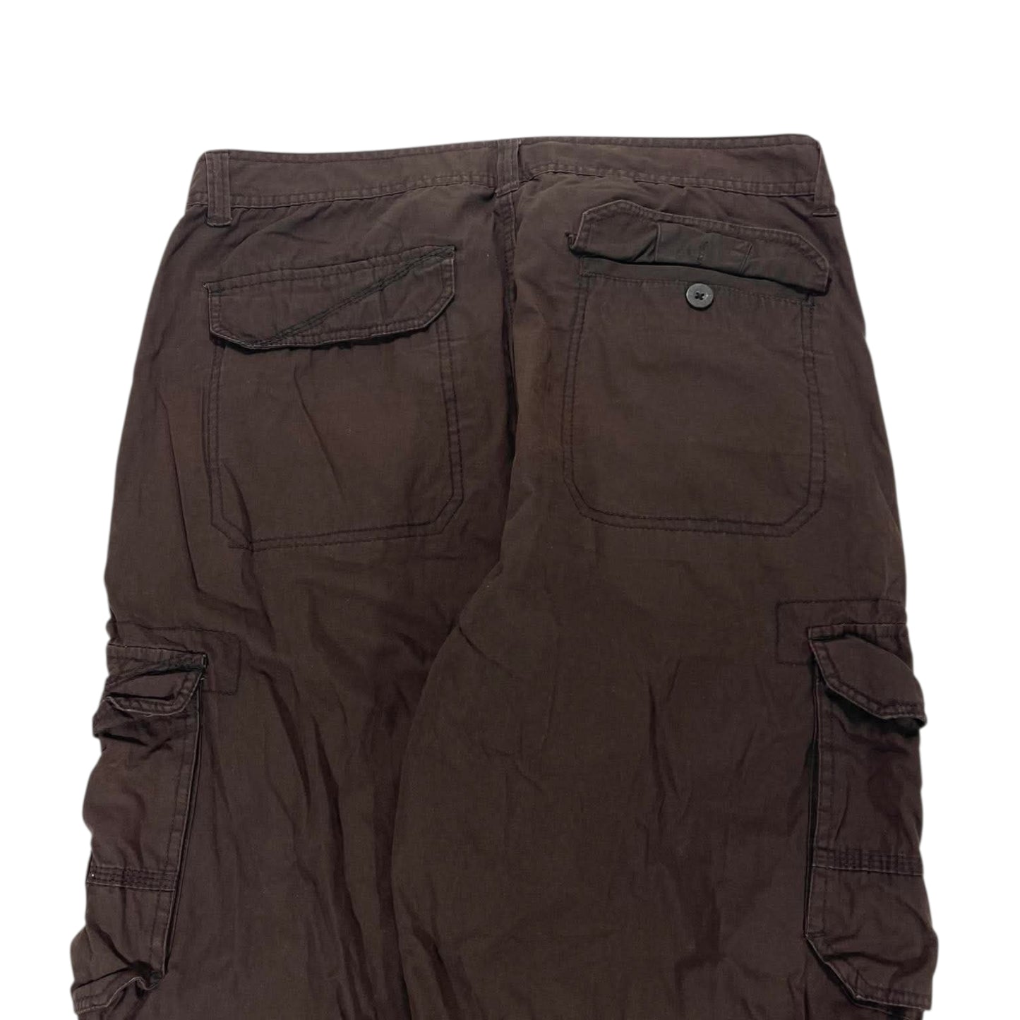 VINTAGE JEEP BROWN CARGO PANTS WITH MULTIPLE POCKETS AND A RELAXED FIT (36)