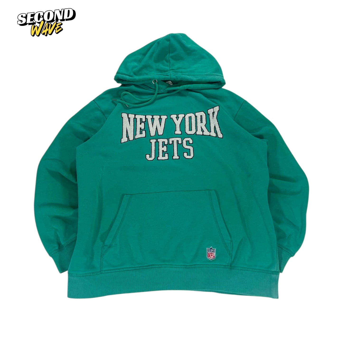 NFL NEW YORK JETS EMBROIDERED GREEN HOODIE (M)