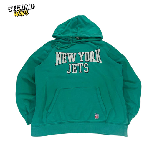 NFL NEW YORK JETS EMBROIDERED GREEN HOODIE (M)