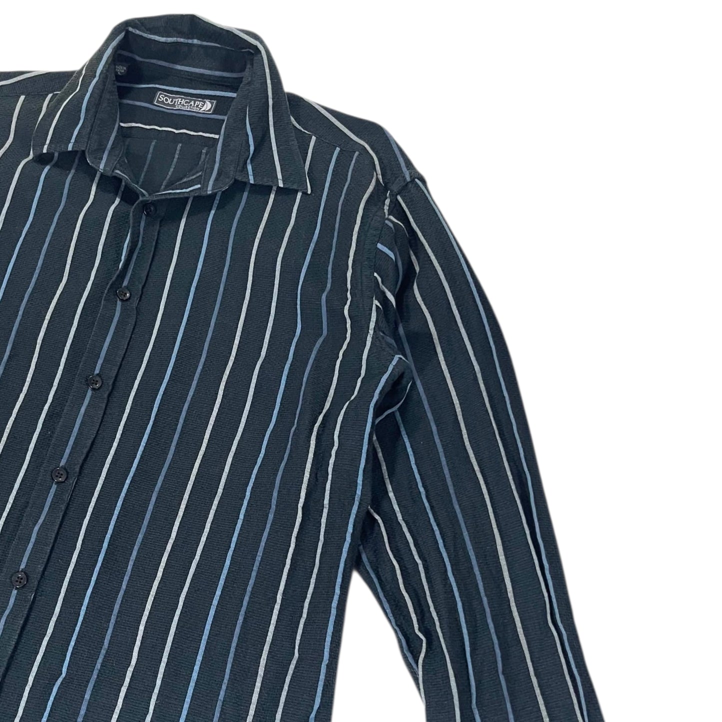 VINTAGE SOUTH CAPE BLACK BUTTON UP SHIRT (M)