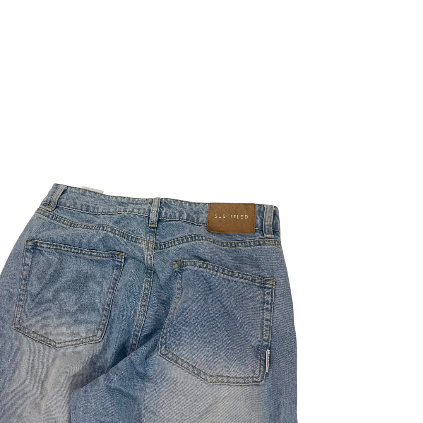 SUBTITLED LIGHT WASHED BLUE JEANS (28)