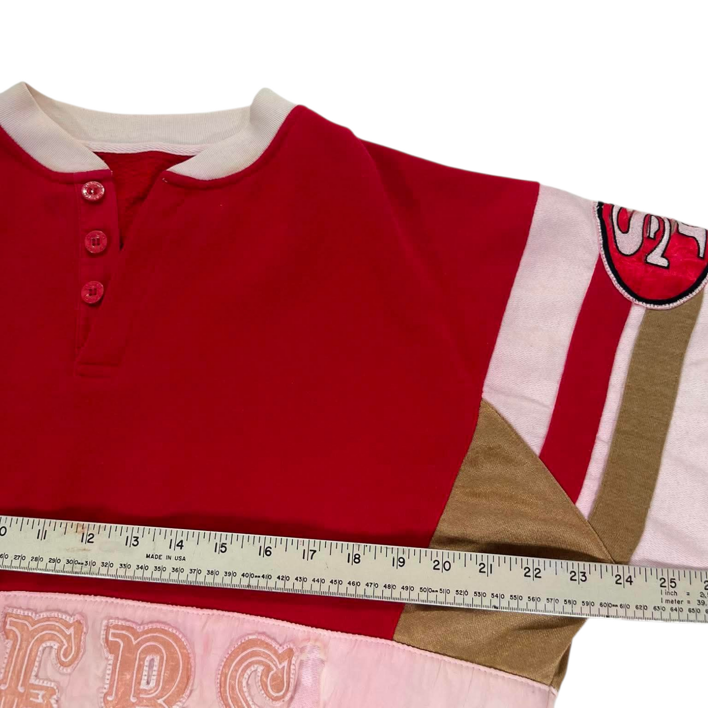 VINTAGE TRASHED VIBES STARTER SAN FRANCISCO 49ERS RED CREWNECK SWEATSHIRT (M)