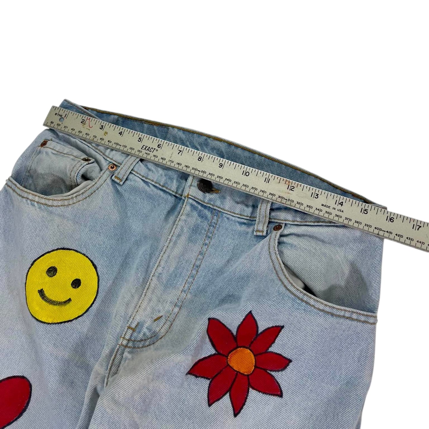VINTAGE LEVI'S BLUE JEANS HAND PAINTED (31)