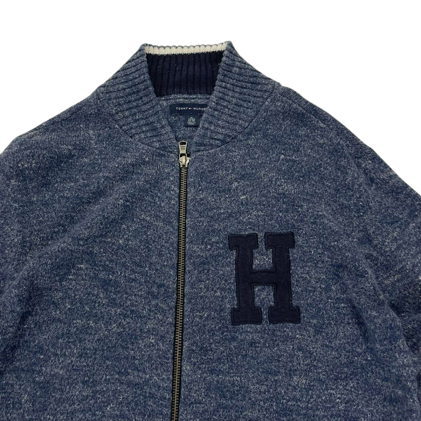 TOMMY HILFIGER NAVY BLUE ZIP UP SWEATER (XL)