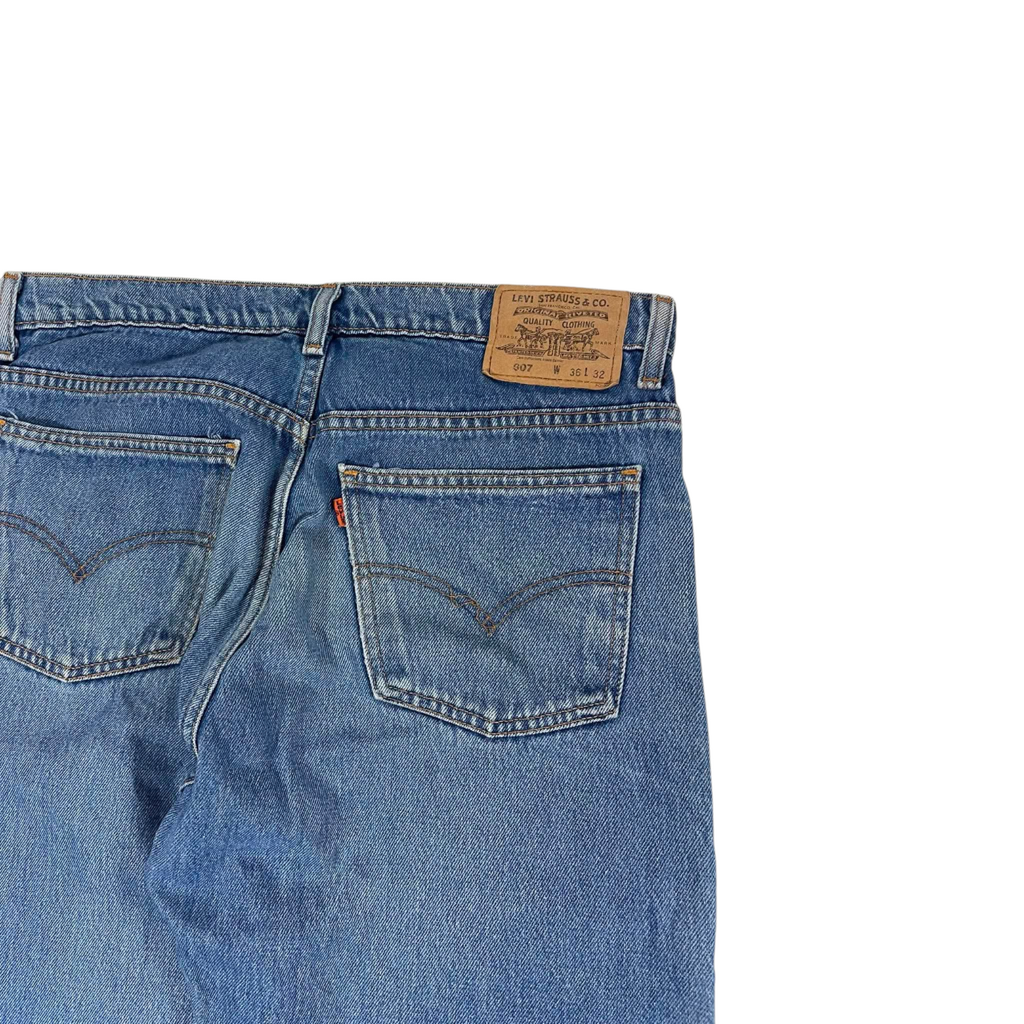 VINTAGE ORANGE TAB LEVI'S BLUE DENIM JEANS (32)